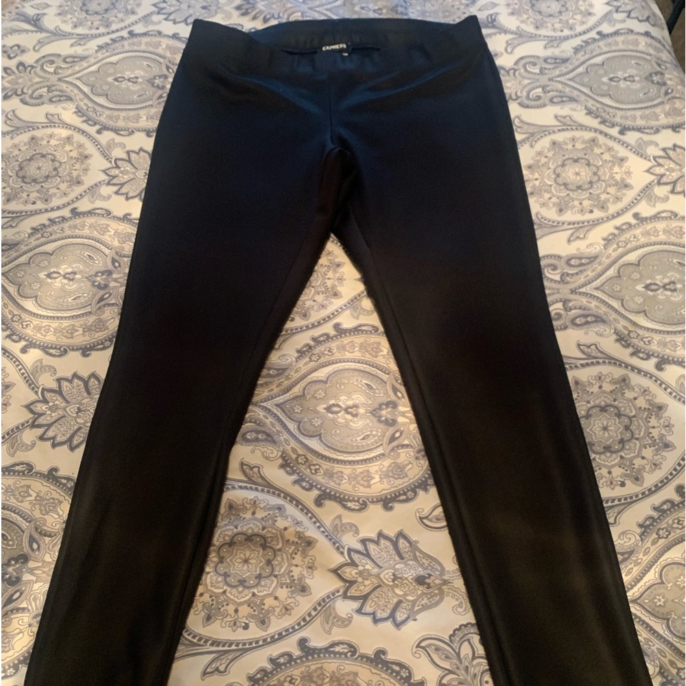Express - Black Faux Leather Leggings, Size M